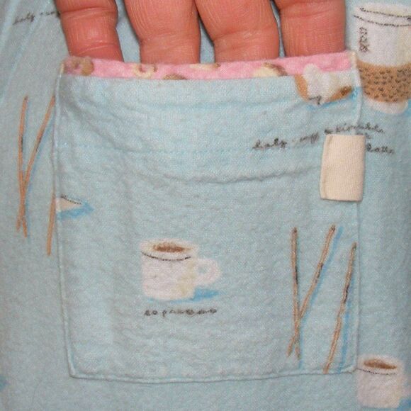 MUNKI MUNKI Pajama Set, M, Blue, Donuts & Coffee, Flannel, 2 piece, Top/Pants - Picture 10 of 14